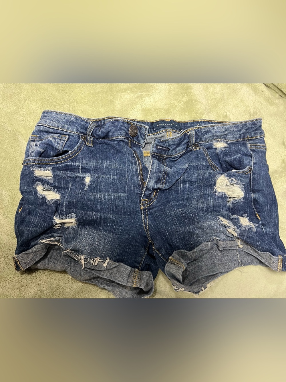 Aeropostale Blue Denim Jeans with Yellow Topstitching